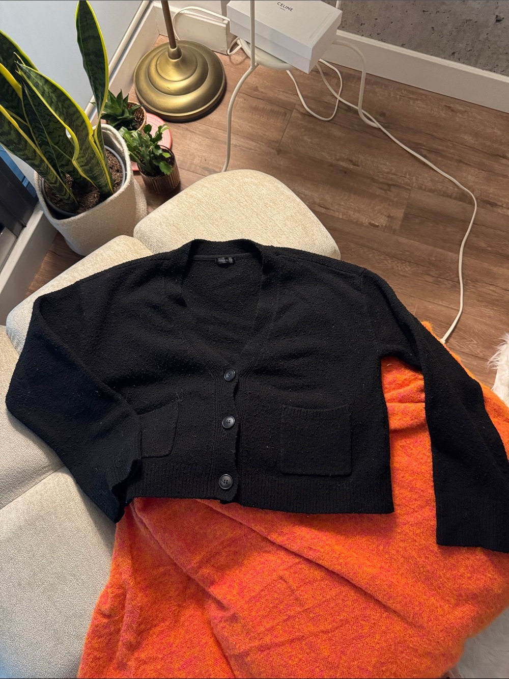 Dynamite Black V-Neck Button Front Cardigan